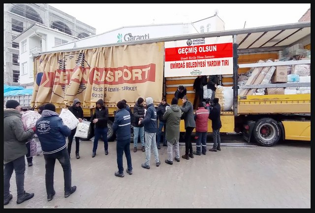 Emirdağ Belediyesi, depremzedelere destek