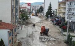 Eskişehir Caddesinde üst yapı çalışmaları başladı