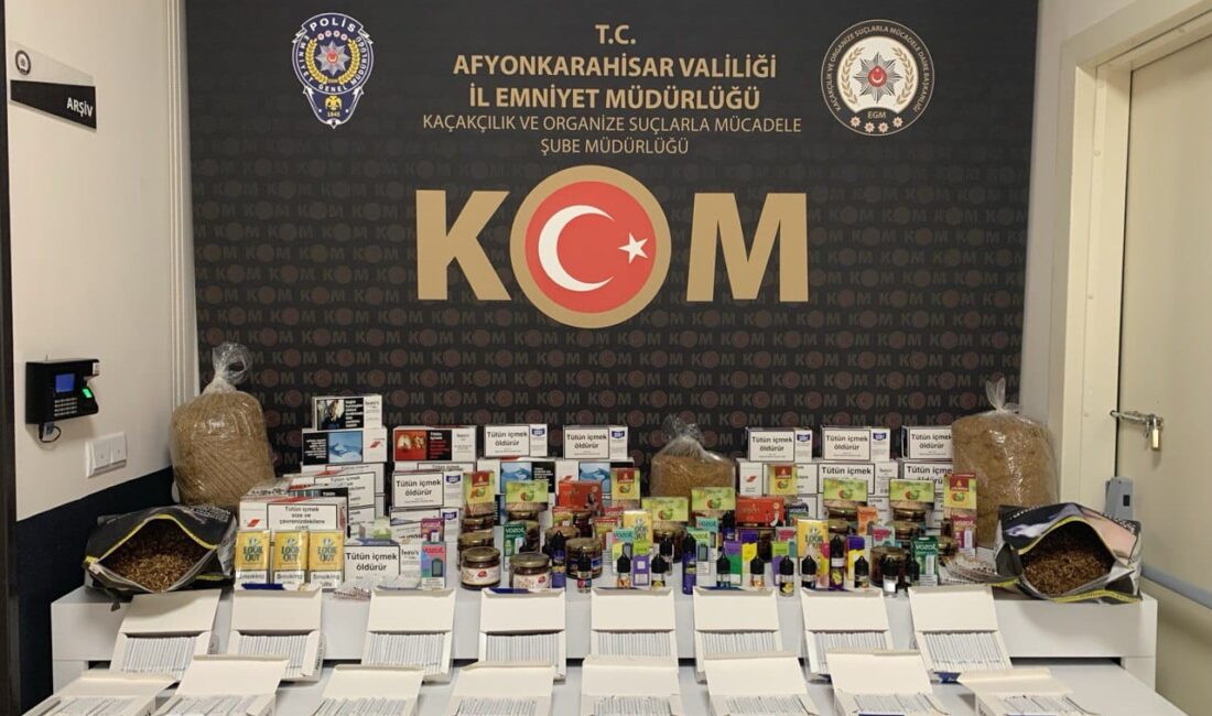 AFYONKARAHİSAR’DA BİNLERCE ADET BOŞ VE DOLU MAKARON İLE ELEKTRONİK SİGARA