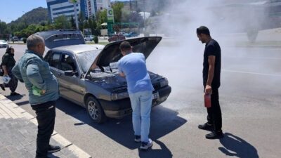 AFYONKARAHİSAR-İZMİR YOLU ÜZERİNDE, 3. KİLOMETREDE SEYİR HALİNDEKİ BİR ARACIN MOTORUNDA