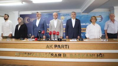 Basın açıklamasına AK Parti Afyonkarahisar İl Başkanı Av. Turgay Şahin,
