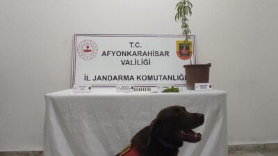 AFYONKARAHİSAR'DA JANDARMA TARAFINDAN GERÇEKLEŞTİRİLEN UYUŞTURUCU OPERASYONUNDA 2 ŞAHIS GÖZALTINA ALINIRKEN,