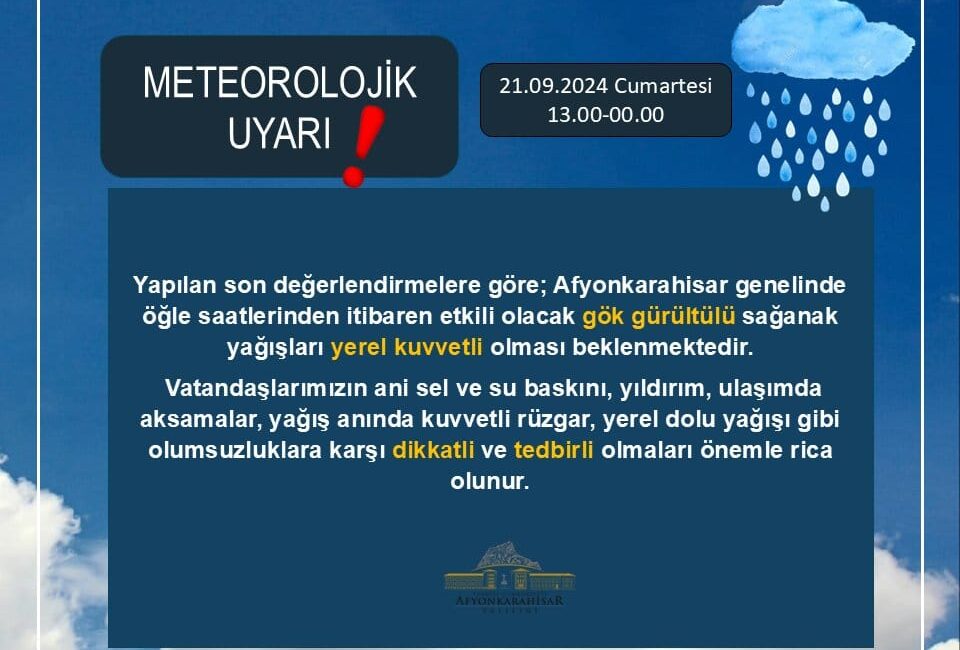 21.09.2024 Cumartesi 13.00-00.00 METEOROLOJİK