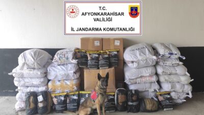 AFYONKARAHİSAR’DA JANDARMA TARAFINDAN DURDURULAN BİR KAMYONDA 39 AYRI ÇUVAL İÇERİSİNDE