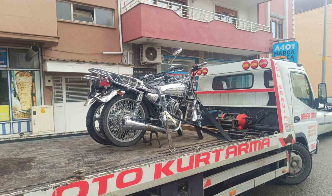 AFYONKARAHİSAR’IN DİNAR İLÇESİNDE MOTOSİKLET SÜRÜCÜLERİNE YÖNELİK POLİS TARAFINDAN YAPILAN DENETİMDE