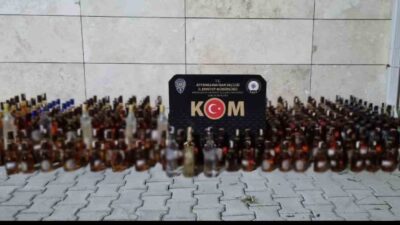 AFYONKARAHİSAR’DA POLİS TARAFINDAN GERÇEKLEŞTİRİLEN OPERASYONDA 241 ŞİŞE SAHRE BANDROLLÜ ALKOL