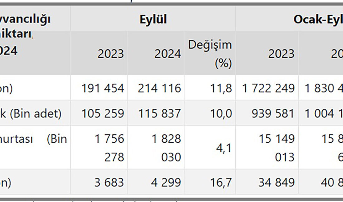 Türkiye İstatistik Kurumu, eylül