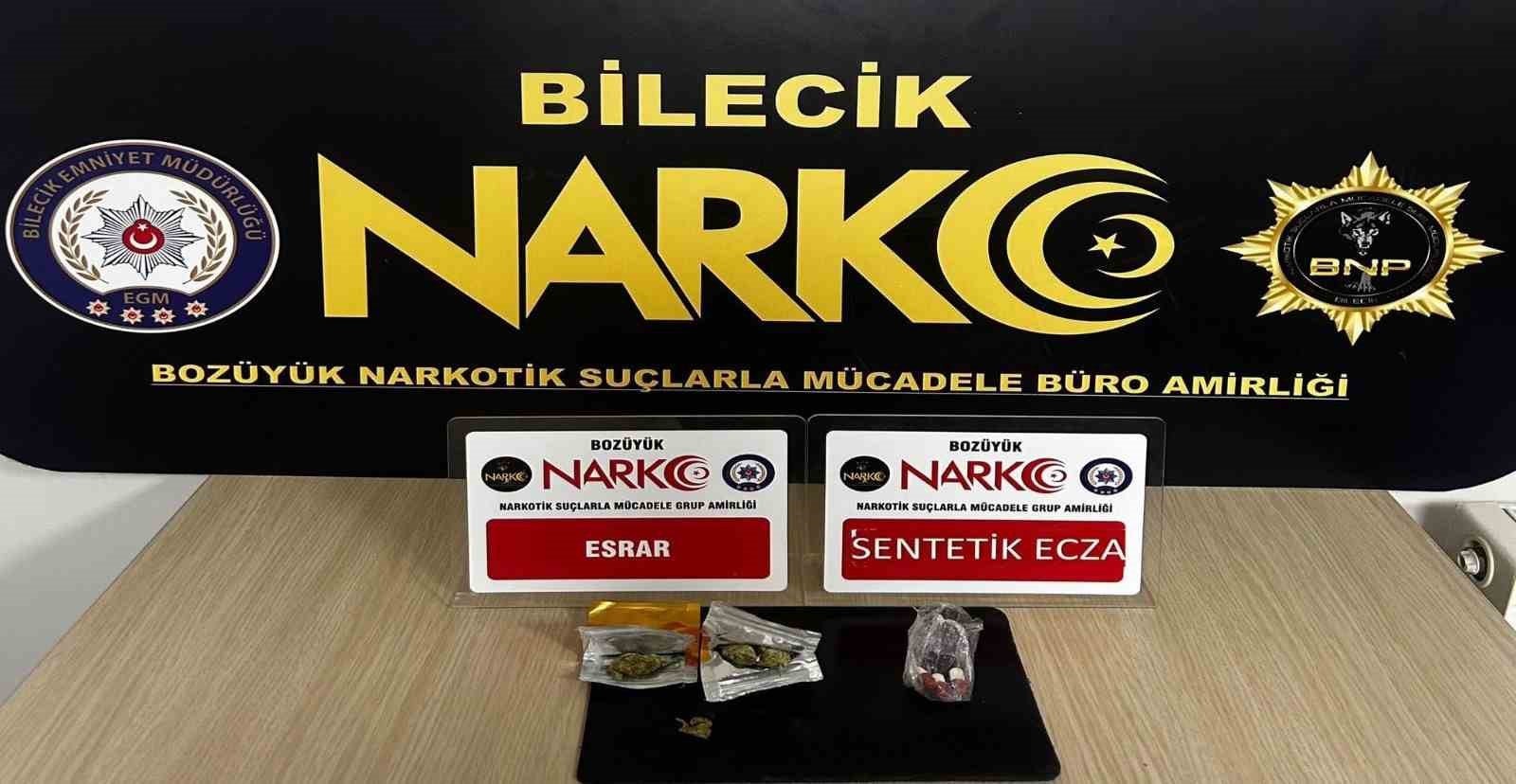 Bilecik’te durdurulan şüpheli araçta uyuşturucu madde ele geçti