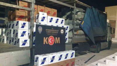 AFYONKARAHİSAR’DA POLİS TARAFINDAN ŞÜPHE ÜZERİNE DURDURULAN BİR TIRDA YAPILAN ARAMADA
