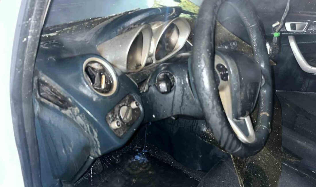 Isparta’da park halindeki bir otomobilin motor bölümünde başlayan yangın itfaiye