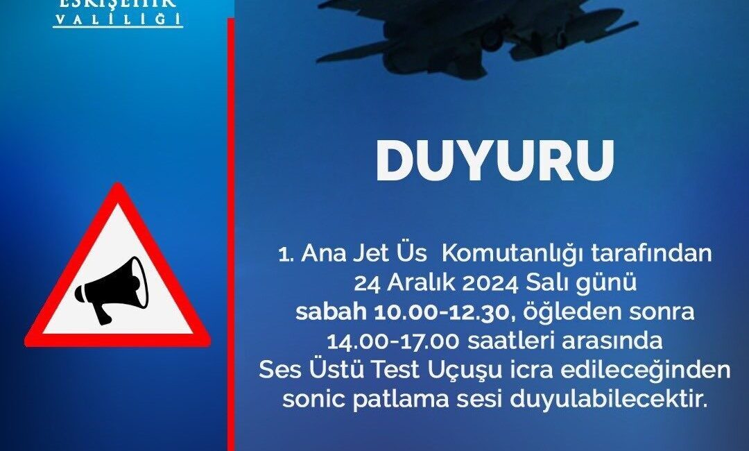 Eskişehir Valiliği, yarın yapılacak