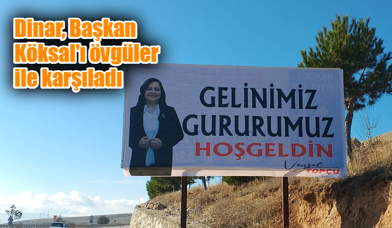 Dinar Belediyesi’nin girişine asılan dikkat çekici billboardlar, Dinar halkının Belediye