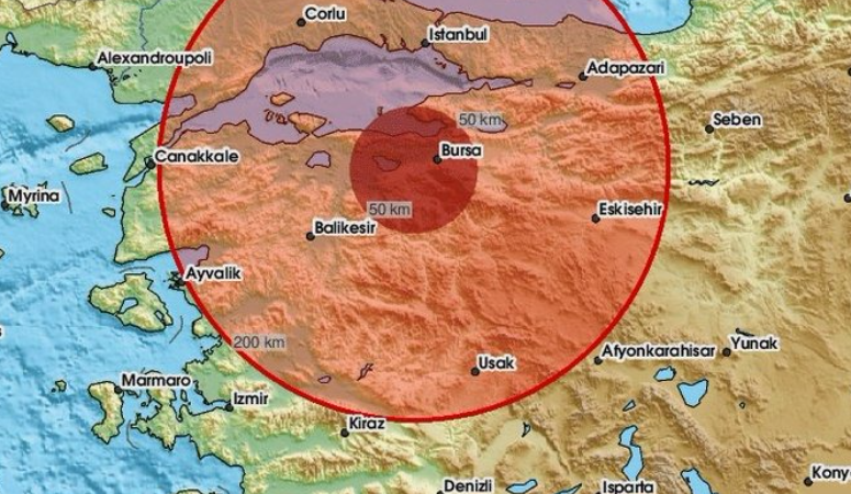 Bursa’da 4.1 büyüklüğünde bir deprem meydana geldi. AFAD ve Kandilli