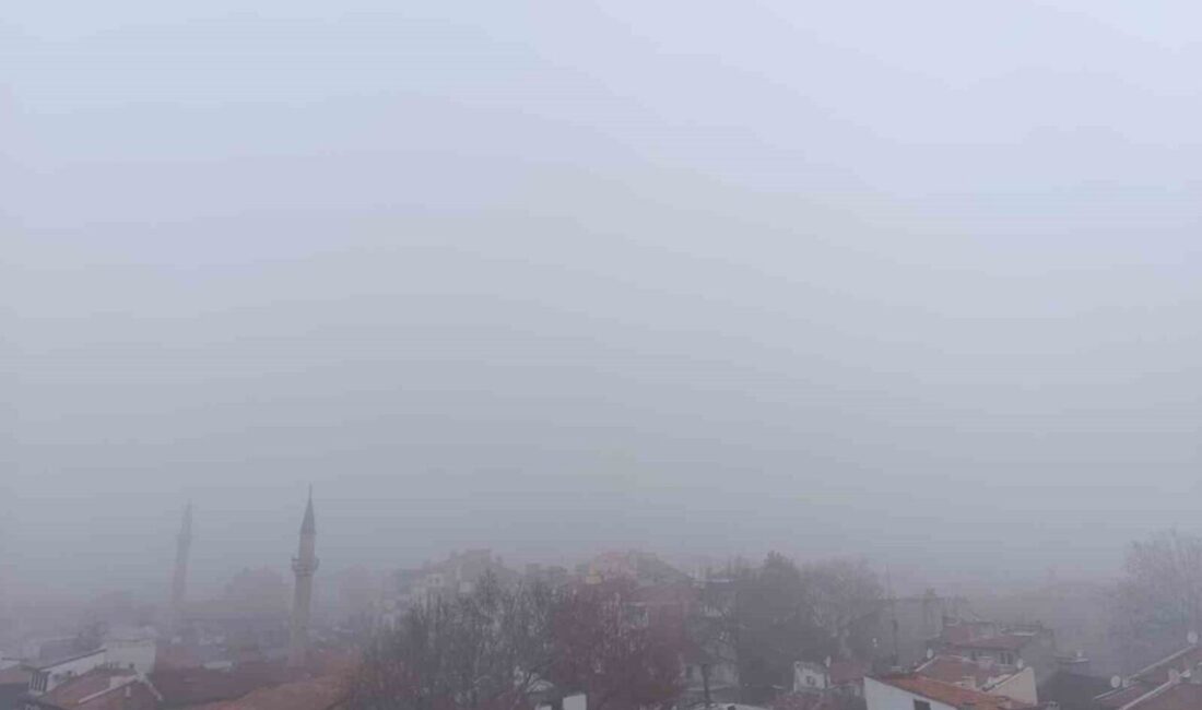 Sisli havanın etkili olduğu Afyonkarahisar’da tarihi Karahisar Kalesi’nin sis nedeniyle