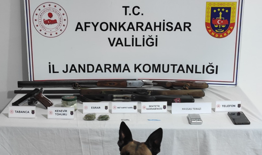 Afyonkarahisar İl Jandarma Komutanlığınca, uyuşturucu ile mücadele kapsamında yapılan titiz