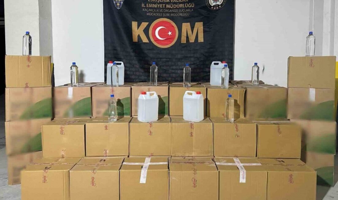 Eskişehir’de kaçak içki operasyonu Eskişehir’de düzenlenen operasyonda bin 500 litre kaçak içkide kullanılan etil