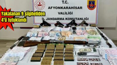 Afyonkarahisar'da düzenlenen "Faiz Kapanı Operasyonu"nda 9 şüpheli yakalanarak, suçtan elde
