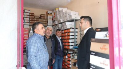 İhsaniye Kaymakamı İsmail Bildirici, İlçe Emniyet Amiri Enes Özkan ile