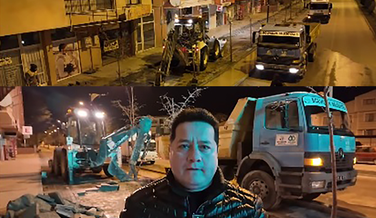Bolvadin Belediye Başkanı Derviş Aynacı, Erkmen Mahallesi’nde meydana gelen su