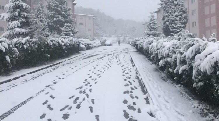 Bilecik ve bazı ilçelerinde sabaha kaşı başlayan kar yağışı araçları,