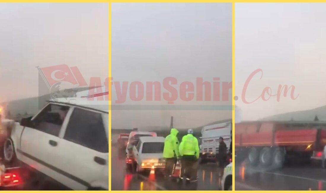 Karahisar tüneli çıkışında kaza meydana geldi Afyonşehir ihbar hattına gelen görüntülerde Afyonkarahisar’da Karahisar tüneli çıkışında kaza