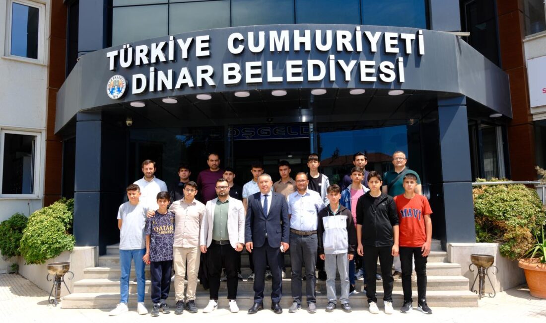 Gaziantepli öğrencilerden Başkan Topçu’ya ziyaret Dinar Belediyesi’nde, Evliya Çelebi Öğrenci Değişim Programı Projesi kapsamında Gaziantep’in