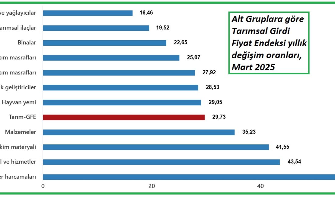 Türkiye İstatistik Kurumu (TÜİK), mart ayı Tarımsal Girdi Fiyat Endeksi