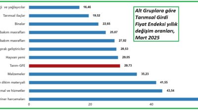 Türkiye İstatistik Kurumu (TÜİK), mart ayı Tarımsal Girdi Fiyat Endeksi