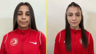 Taşoluk Belediye Spor Kulübü’nden Emine Beyza Barışkan ve Fatma Yılmaz,
