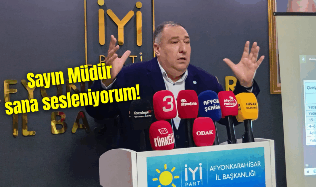 Mısırlıoğlu: “Sayın Müdür sana sesleniyorum Niye bu adamdan korkup da sağa sola mesaj çekiyorsunuz” İYİ Parti Afyonkarahisar İl Başkanı Muhammet Mısırlıoğlu Afyonkarahisar İl Sağlık