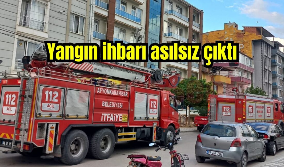 Afyonkarahisar’ın Erenler Mahallesi’nde yangın çıktığı yönünde yapılan ihbar, itfaiye ekiplerini