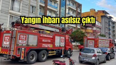Afyonkarahisar’ın Erenler Mahallesi’nde yangın çıktığı yönünde yapılan ihbar, itfaiye ekiplerini