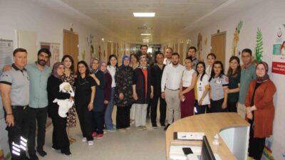 Afyonkarahisar Devlet Hastanesinde gerçekleştirilen ’Pembe ve Mavi Kod’ tatbikatlarında, çocuk