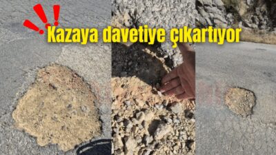 Afyonkarahisar'da Mecidiye Mahallesi yakınlarında bulunan Macera Parkı yolu üzerindeki göçük