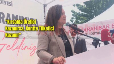 Afyonkarahisar Belediye Başkanı Burcu Köksal, kentte düzenlenen fide dağıtım programında