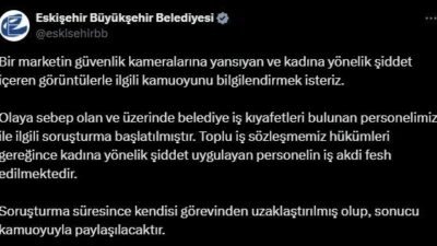Eskişehir Büyükşehir Belediyesi, bir markette eşiyle tartışan kadınının başını yere