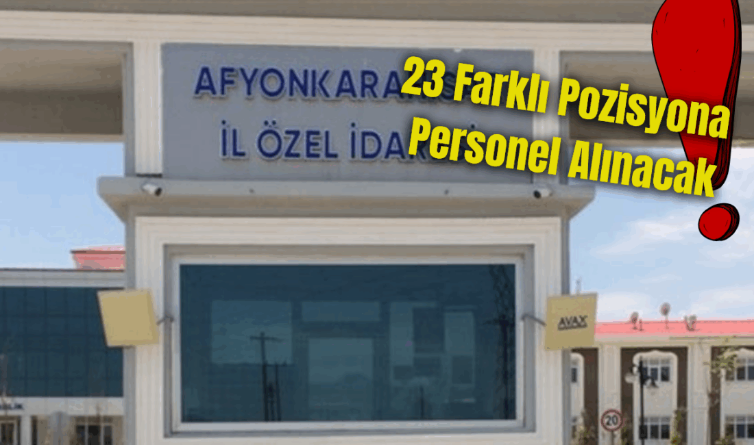 Afyonkarahisar İl Özel İdaresi Personel A.Ş., farklı kadrolarda istihdam edilmek