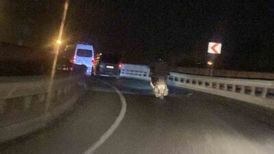 Eskişehir’de karanlıkta arka ışıkları yanmadan seyir eden bir motosikletli hem