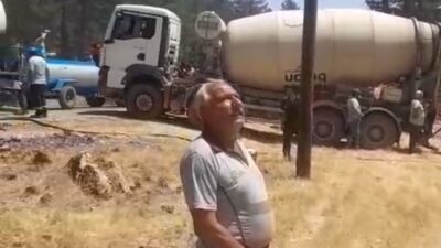 Bursa’nın Harmancık ilçesinde çıkan yangına müdahale eden Emet Sülye köyünden