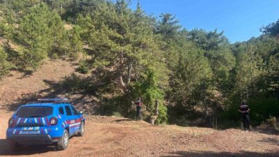Isparta’nın Eğirdir ilçesinde jandarma ekipleri, yangın riskine karşı ormanlık alanlarda