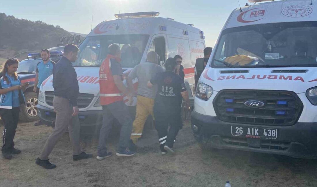 Eskişehir’in Seyitgazi ilçesinde çıkan orman yangınında dumandan etkilenen 1 itfaiye