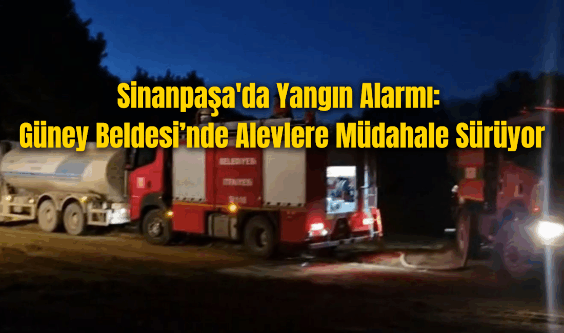Sinanpaşa’da Yangın Alarmı: Güney Beldesi’nde Alevlere Müdahale Sürüyor Afyonkarahisar’ın Sinanpaşa ilçesine bağlı Güney Beldesi’nin Çalışlar Mahallesi’nde çıkan orman