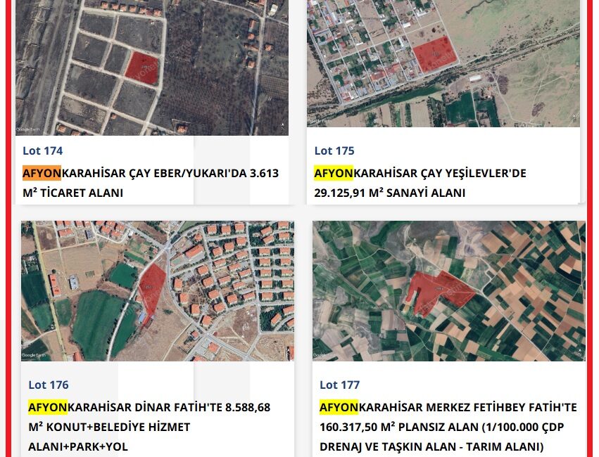 TOKİ Afyon’da 4 parça arsa atacak Çevre, Şehircilik ve İklim Değişikliği Bakanlığına bağlı Toplu Konut İdaresi
