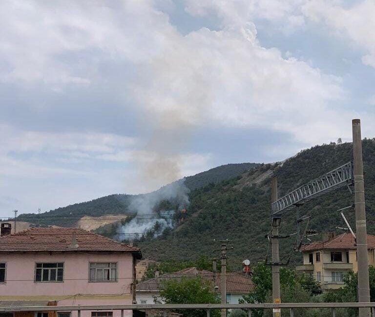 Bilecik’te ormanlık alanda çıkan yangın helikopter desteği ile kısa sürede
