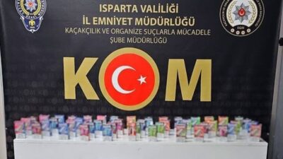Isparta’da KOM Şube Müdürlüğü ekipleri tarafından gerçekleştirilen operasyonda 143 adet