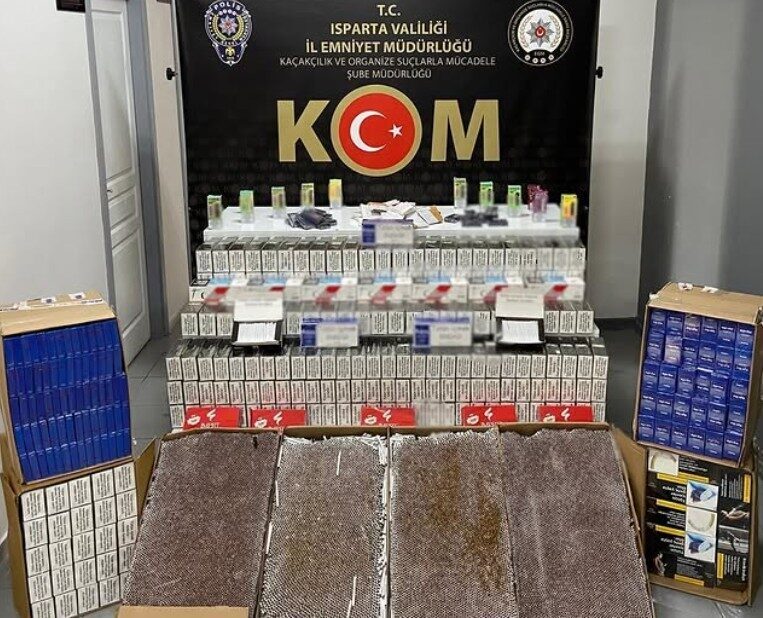 Isparta’nın Keçiborlu ilçesinde bir iş yerine düzenlenen operasyonda, 44 bin