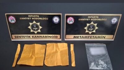Isparta’da polis ekiplerince düzenlenen uyuşturucu operasyonunda, sentetik kannabinoid ve metamfetamin