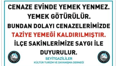 Eskişehir’de Seyitgazililer Kültür Turizm ve Dayanışma Derneği, ilçede taziye yemeği