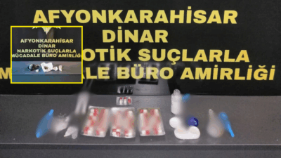 Afyonkarahisar İl Emniyet Müdürlüğü ekiplerince şüphe üzerine durdurulan bir otomobilde