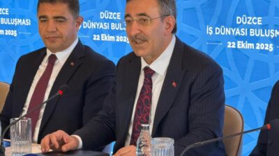 Düzce’de iş insanlarıyla bir araya gelen Cumhurbaşkanı Yardımcısı Cevdet Yılmaz,